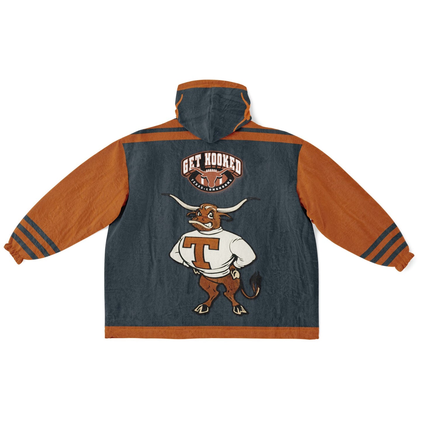 Texas Grey & Burnt Orange Cuddle Hoodie "Hook-em Horns" Gift for Texas Fans & Alumni