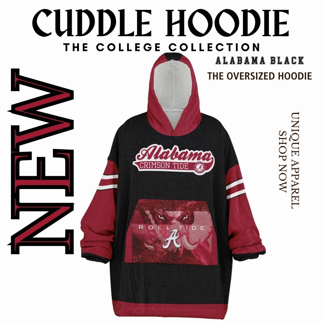Alabama Crimson Tide Black Cuddle Hoodie Alabama "Big Al" Oversized Hoodie Gift for Fans
