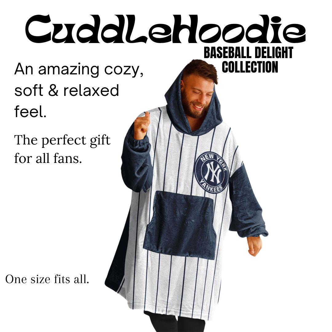 NY Yankees Pinstripe Oversize Cuddle Hoodie