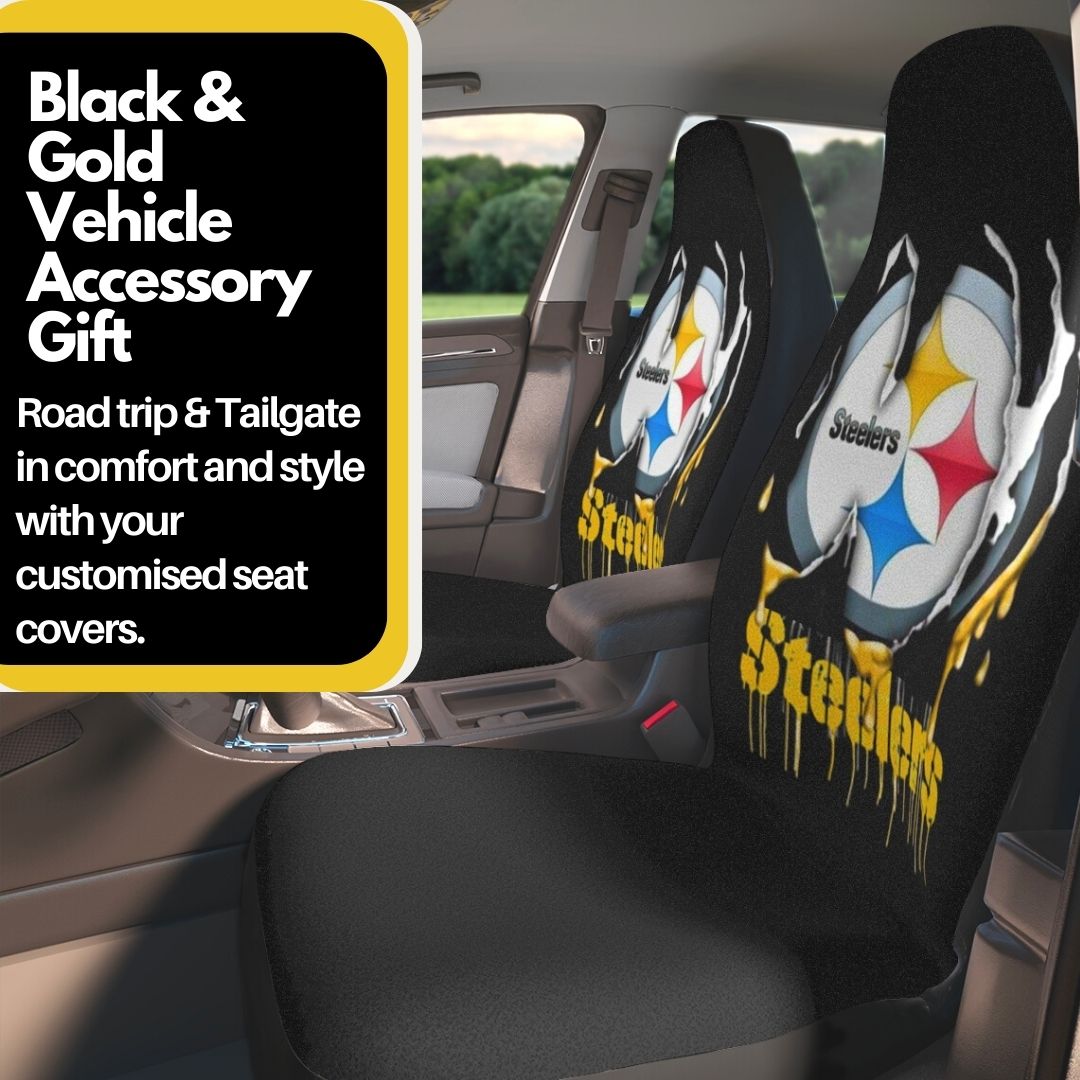 Pittsburgh Steelers Car Seat Covers Drip Image Pittsburgh Steelers Truck Seat Protectors Steelers Football Gift Steelers Fan Gift