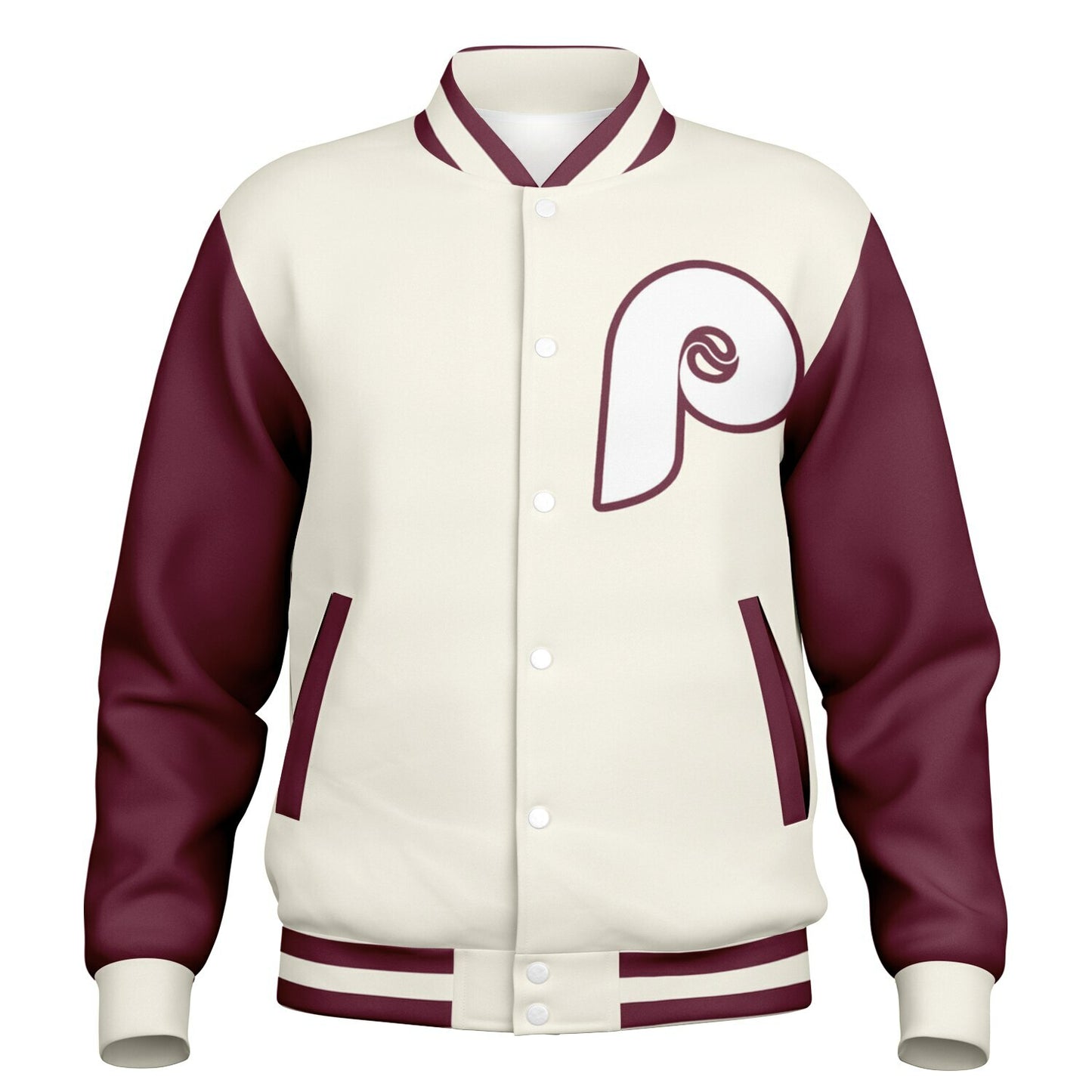 Philadelphia Phillies Cream Baseball Varsity Jacket
