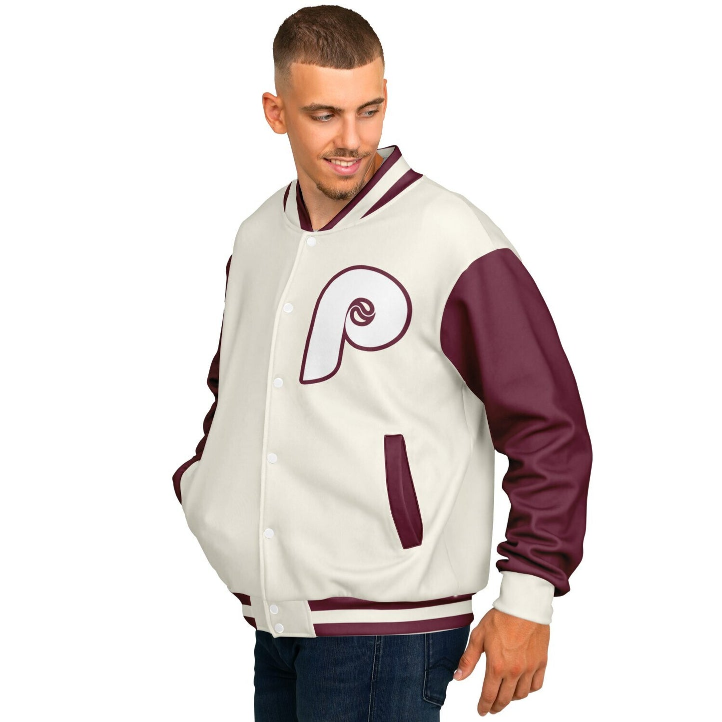 Philadelphia Phillies Cream Baseball Varsity Jacket