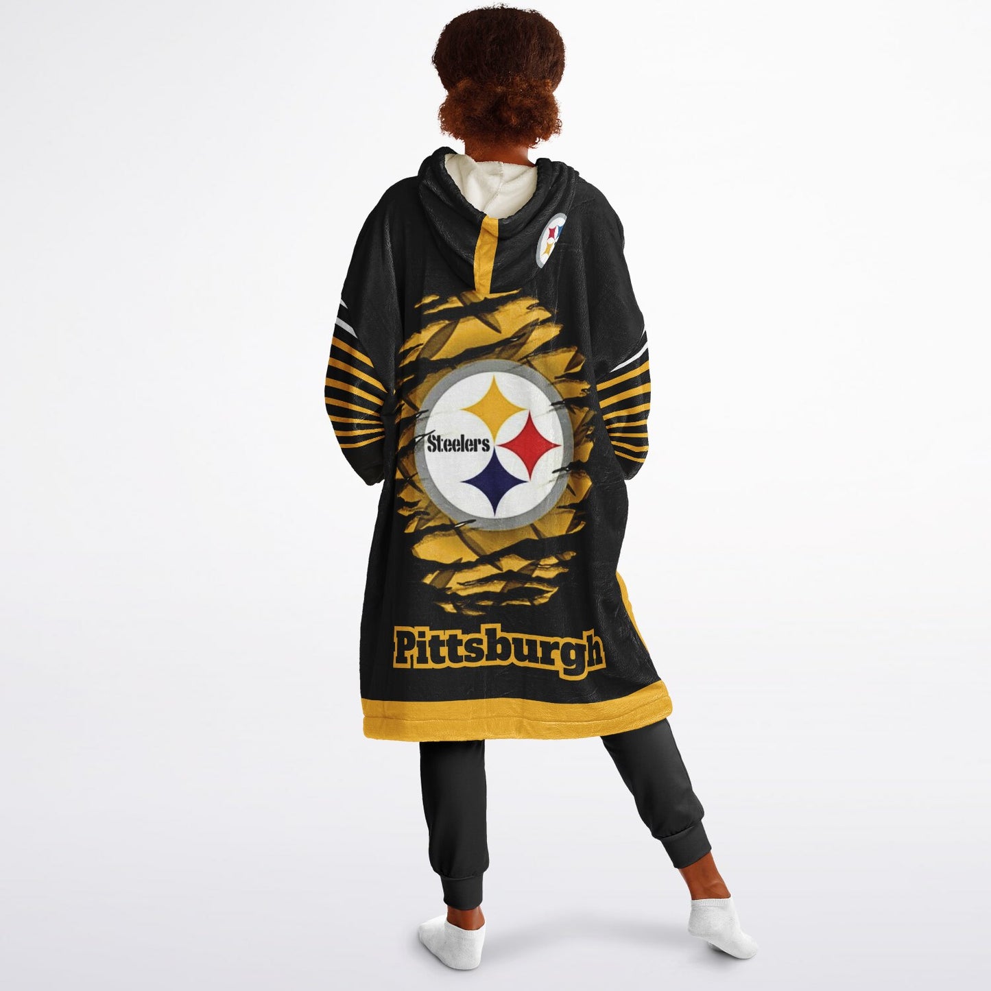 Youth Pittsburgn Steelers Black Oversize Cuddle Hoodie