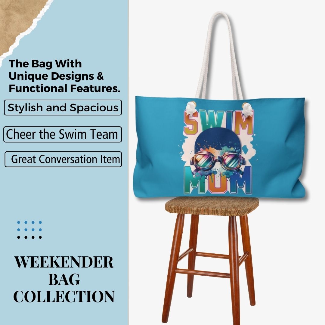 Swim Mom USA Weekender Bag Gift for Swimming Lovers USA Gift