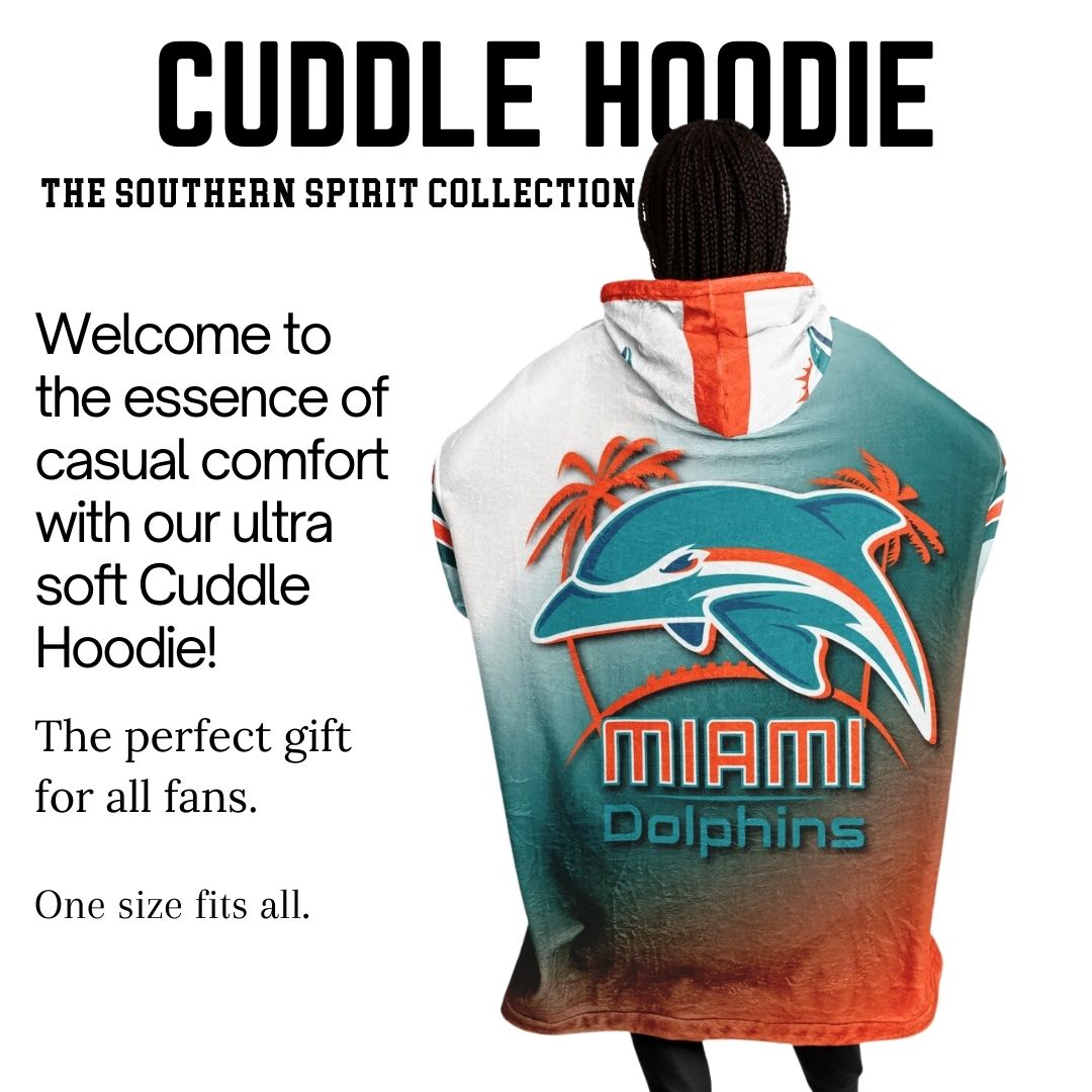 Miami Dolphins Sunshine Gradient Football Cuddle Hoodie