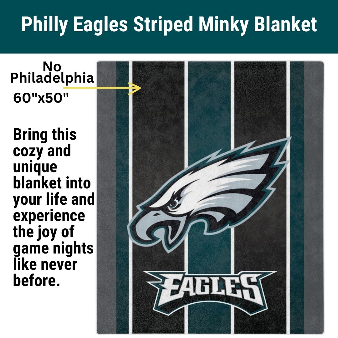 Eagles Blanket Striped Soft Throw Blanket Perfect Birthday Gift for Philly Football Fans Blanket to Watch Eagles Games Sports Decor