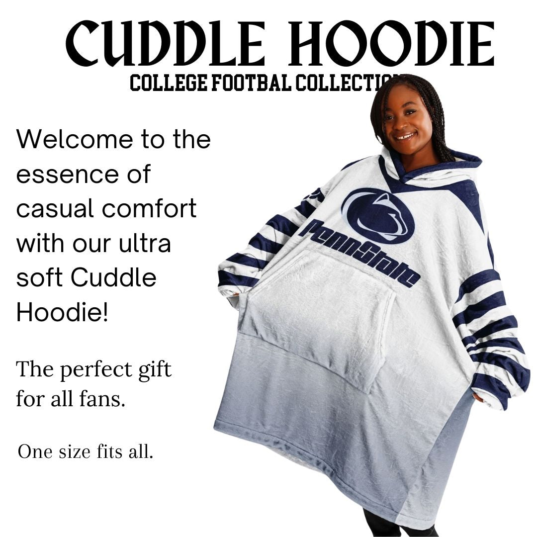 Penn St. Cuddle Hoodie White Out Design Penn St. Alumni Gift For Students Parents and Fans