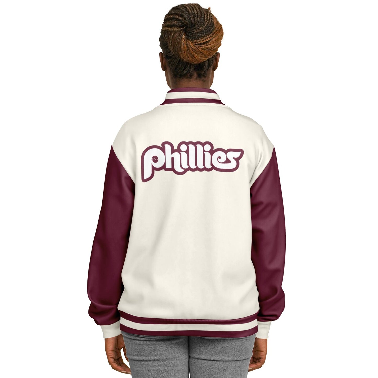 Philadelphia Phillies Cream Baseball Varsity Jacket