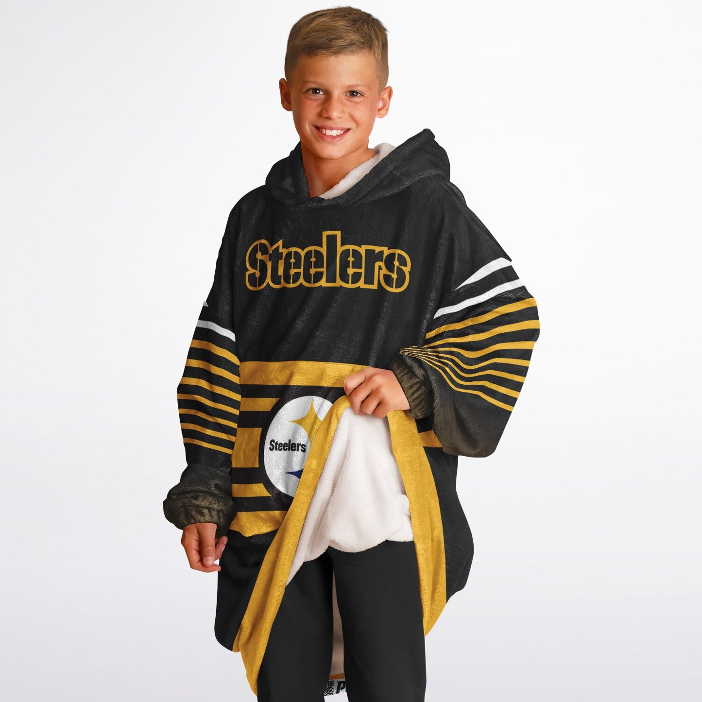 Youth Pittsburgn Steelers Black Oversize Cuddle Hoodie