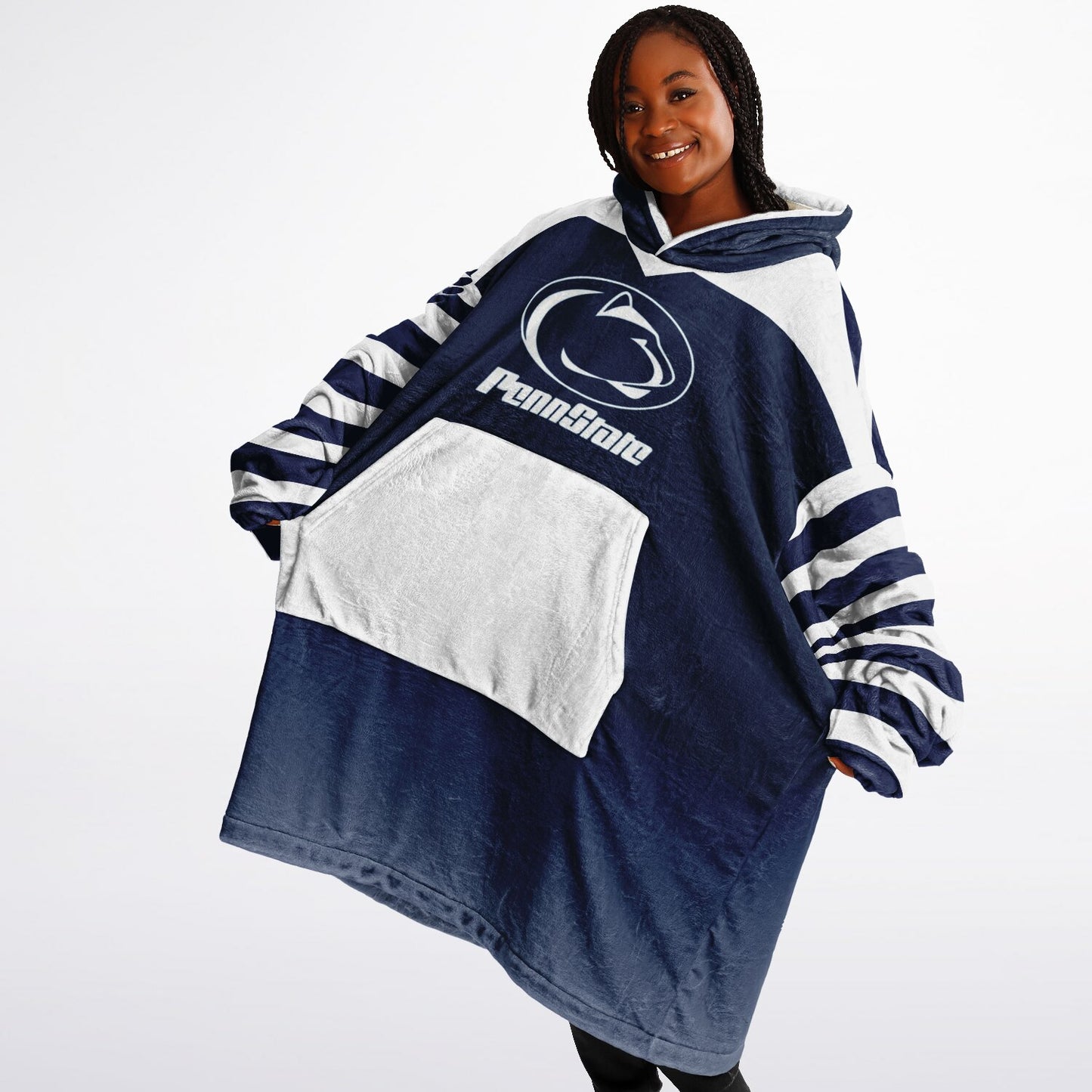 Penn St. Cuddle Hoodie Blue & White Pocket