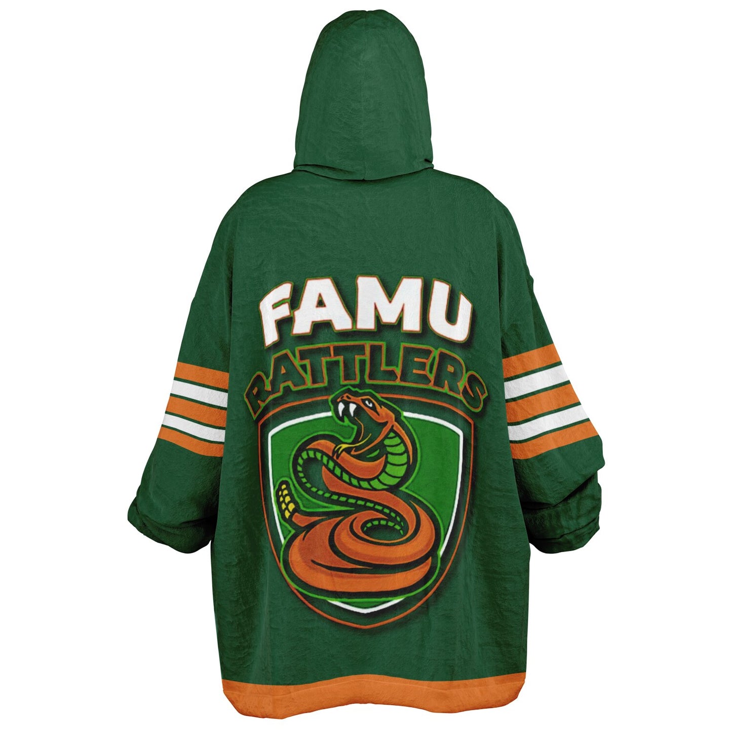 FAMU Green Cuddle Hoodie FAMU Rattlers Oversize Hooded Blanket Gift forAlumni, Fans & Family