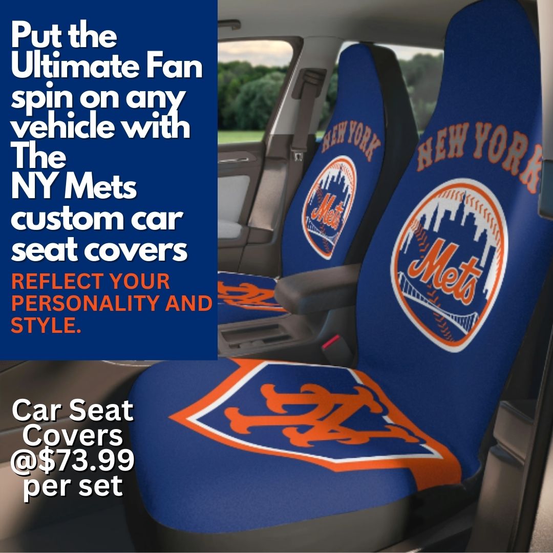 NY Mets Car Seat Covers, blue and orange Truck seat covers, NY Mets fan gift, car accessories gift