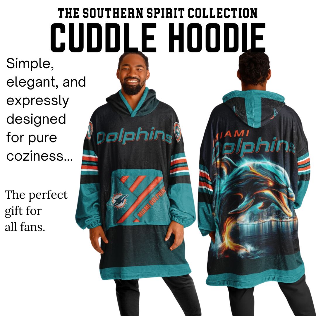 Miami Dolphins "Dramatic Blitz" Black Football Cuddle Hoodie