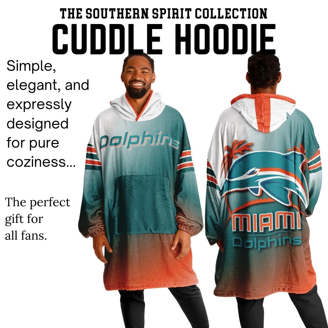 Miami Dolphins Sunshine Gradient Football Cuddle Hoodie