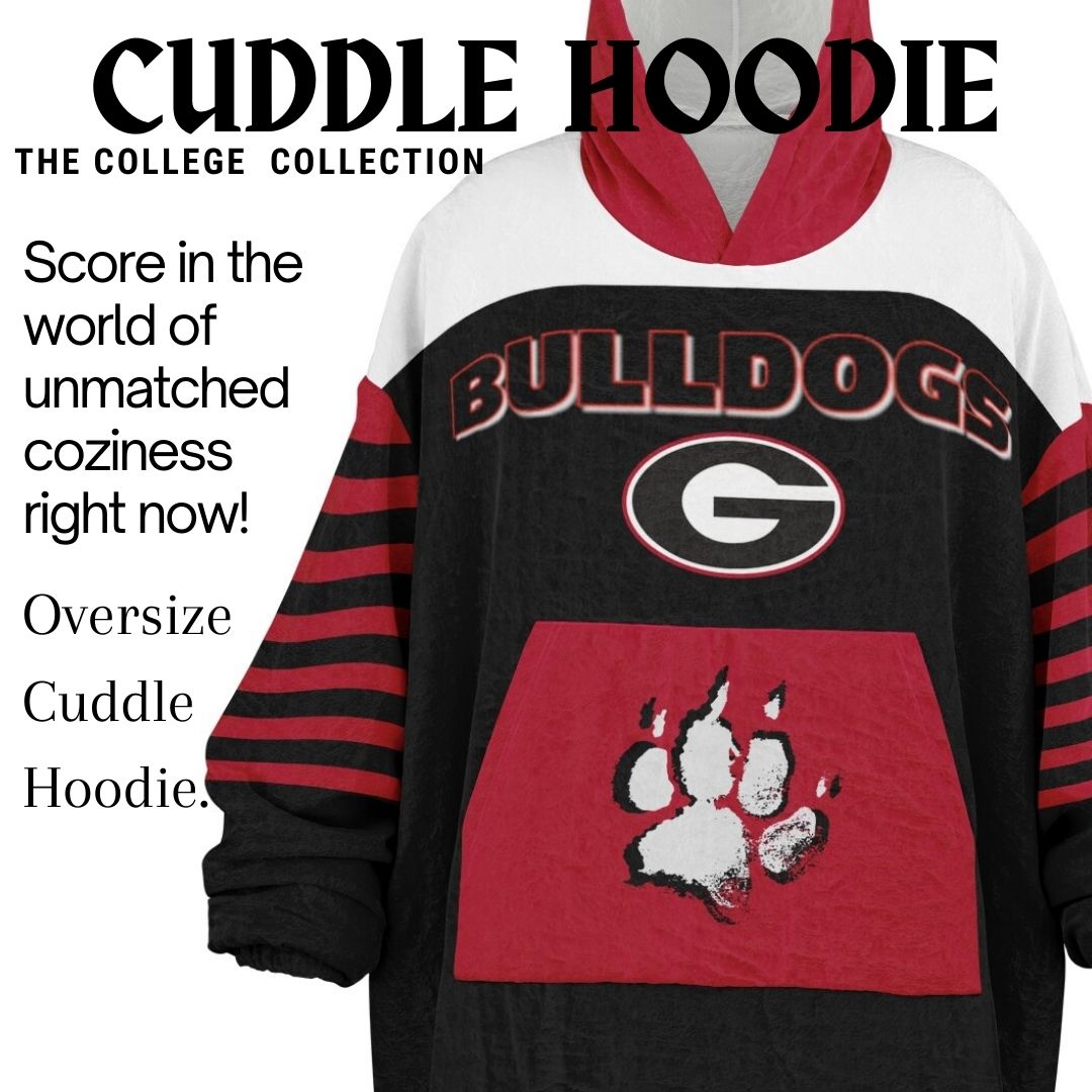 Georgia State Dawg Black with White Bulldogs Cozy Cuddle Hoodie