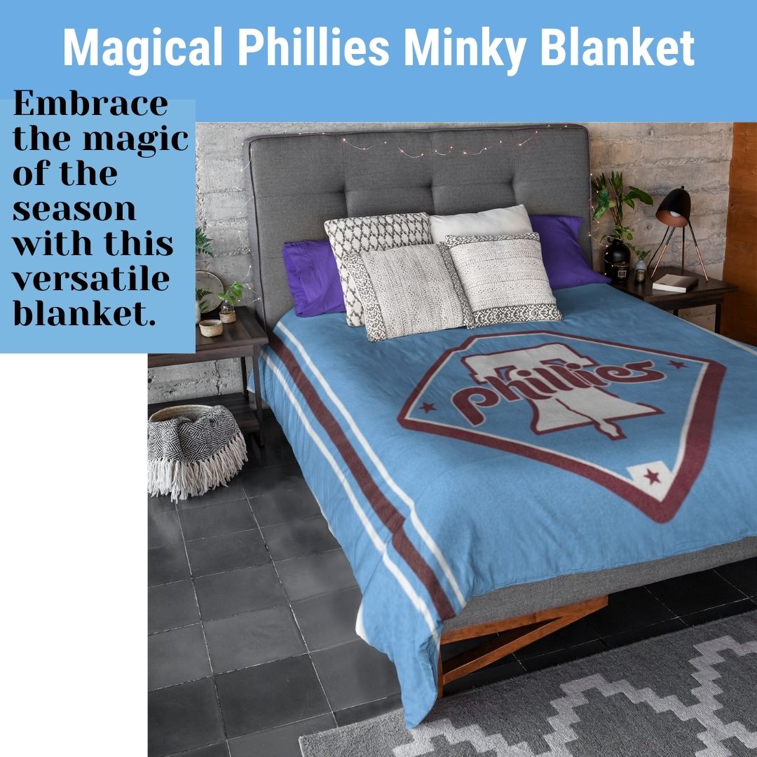 Blanket Phillies Retro Blue Throw Blanket Philly Baseball Fan Gift Baseball Throw Blanket for Children, Students Dad Mom Sports Home Décor