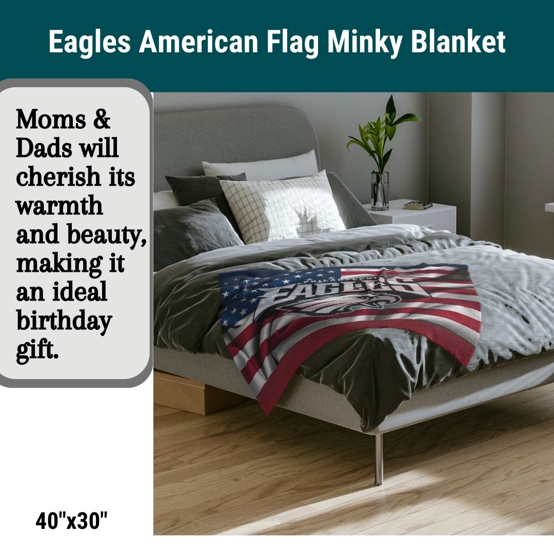 Eagles American Flag Soft Blanket Philly Football Cozy Birthday Gift for Eagles Football Fans Throw Blanket to Watch Eagles Games Sports Home Decor
