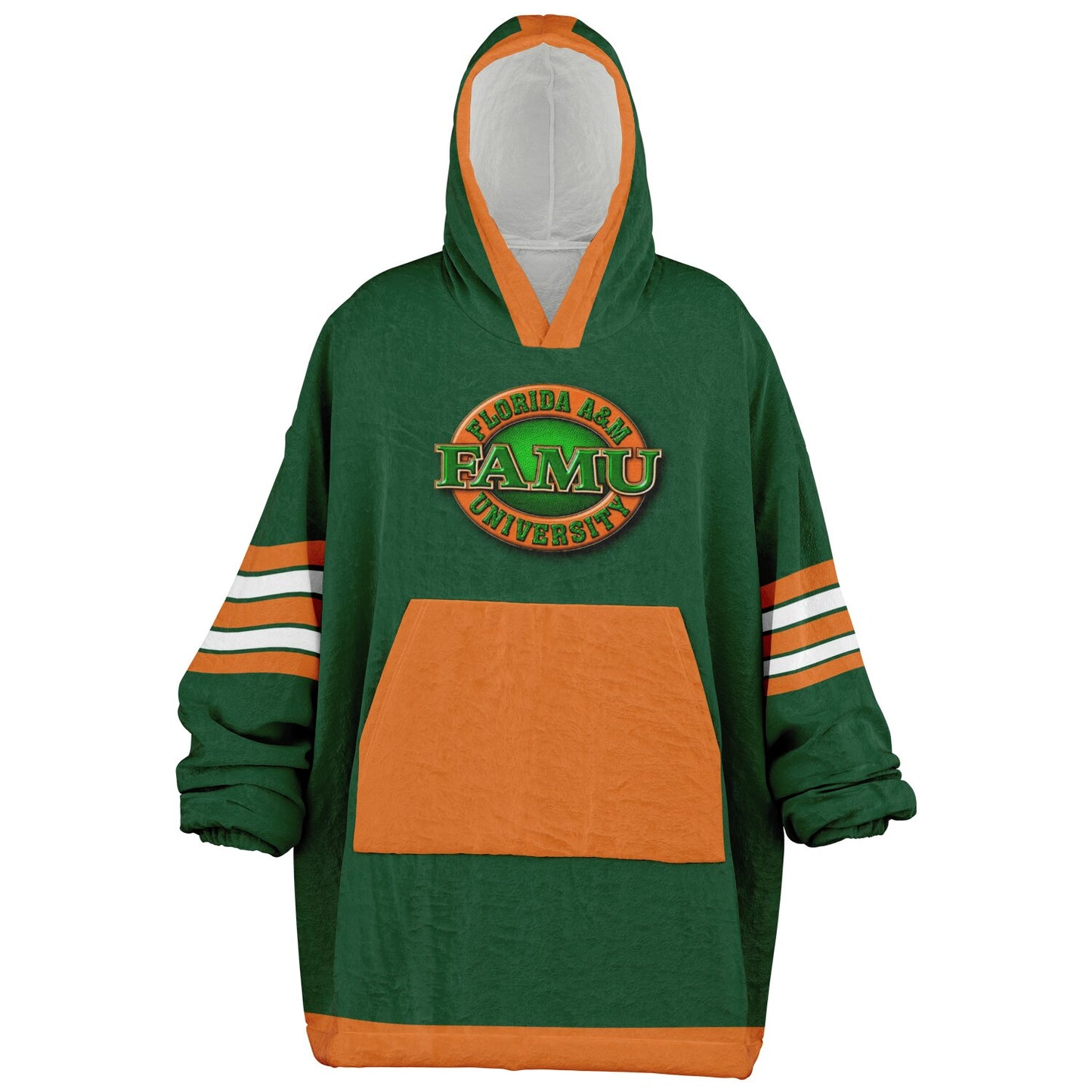 FAMU Green Cuddle Hoodie FAMU Rattlers Oversize Hooded Blanket Gift forAlumni, Fans & Family