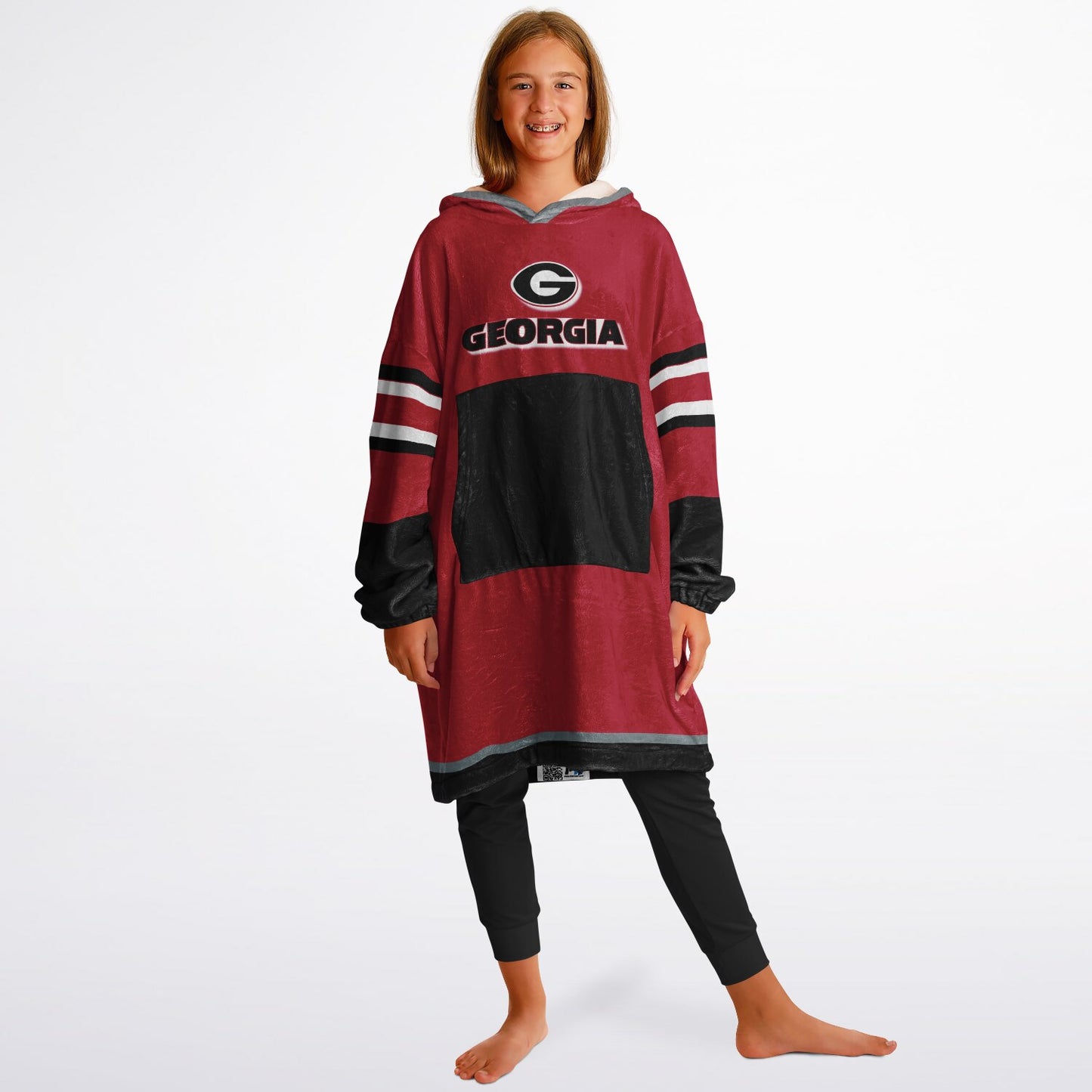 Youth Georgia Bulldogs Red Oversize Cuddle Hoodie Young Fan Gift From Alumni