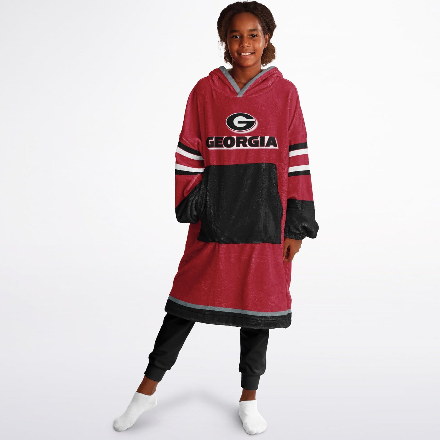 Youth Georgia Bulldogs Red Oversize Cuddle Hoodie Young Fan Gift From Alumni