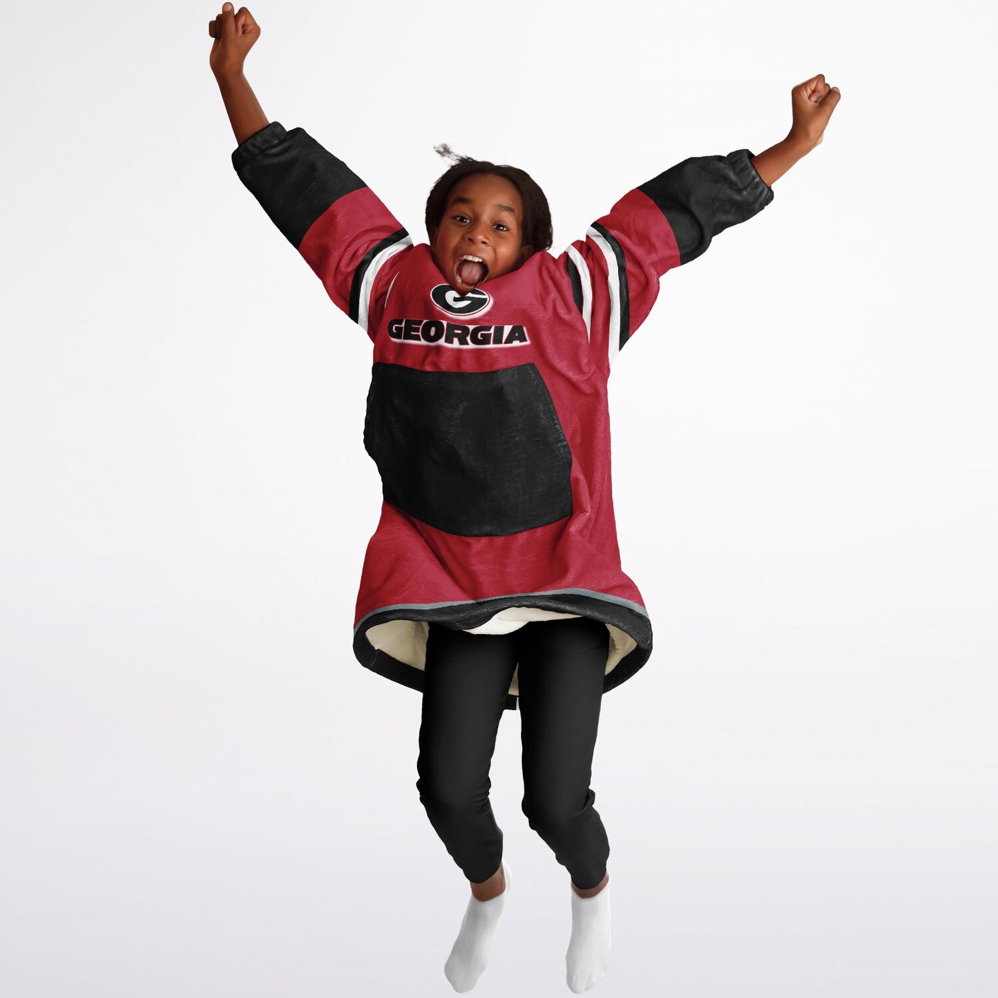 Youth Georgia Bulldogs Red Oversize Cuddle Hoodie Young Fan Gift From Alumni