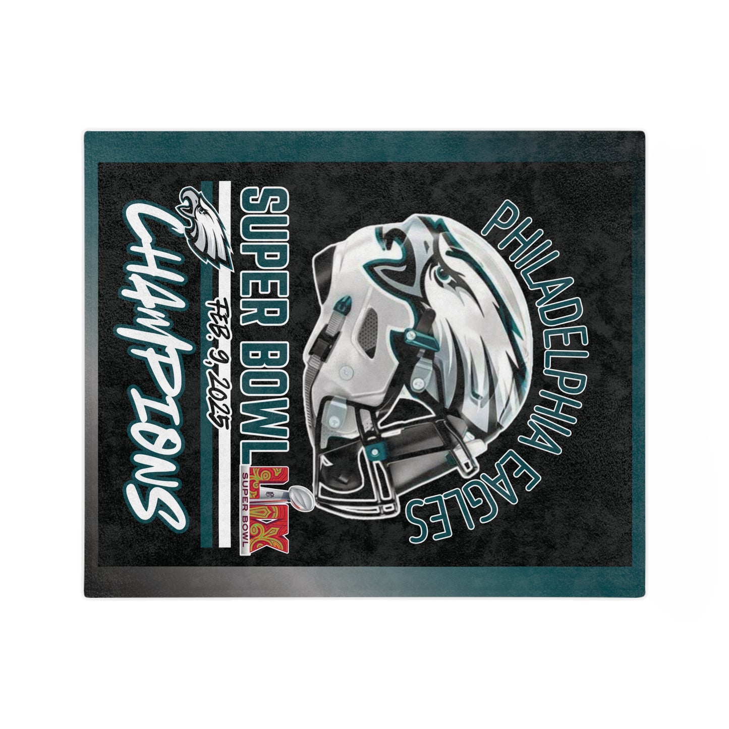 SB Champion Eagles Black Soft Blanket Birthday Gift for Eagles Football Fans Throw Blanket