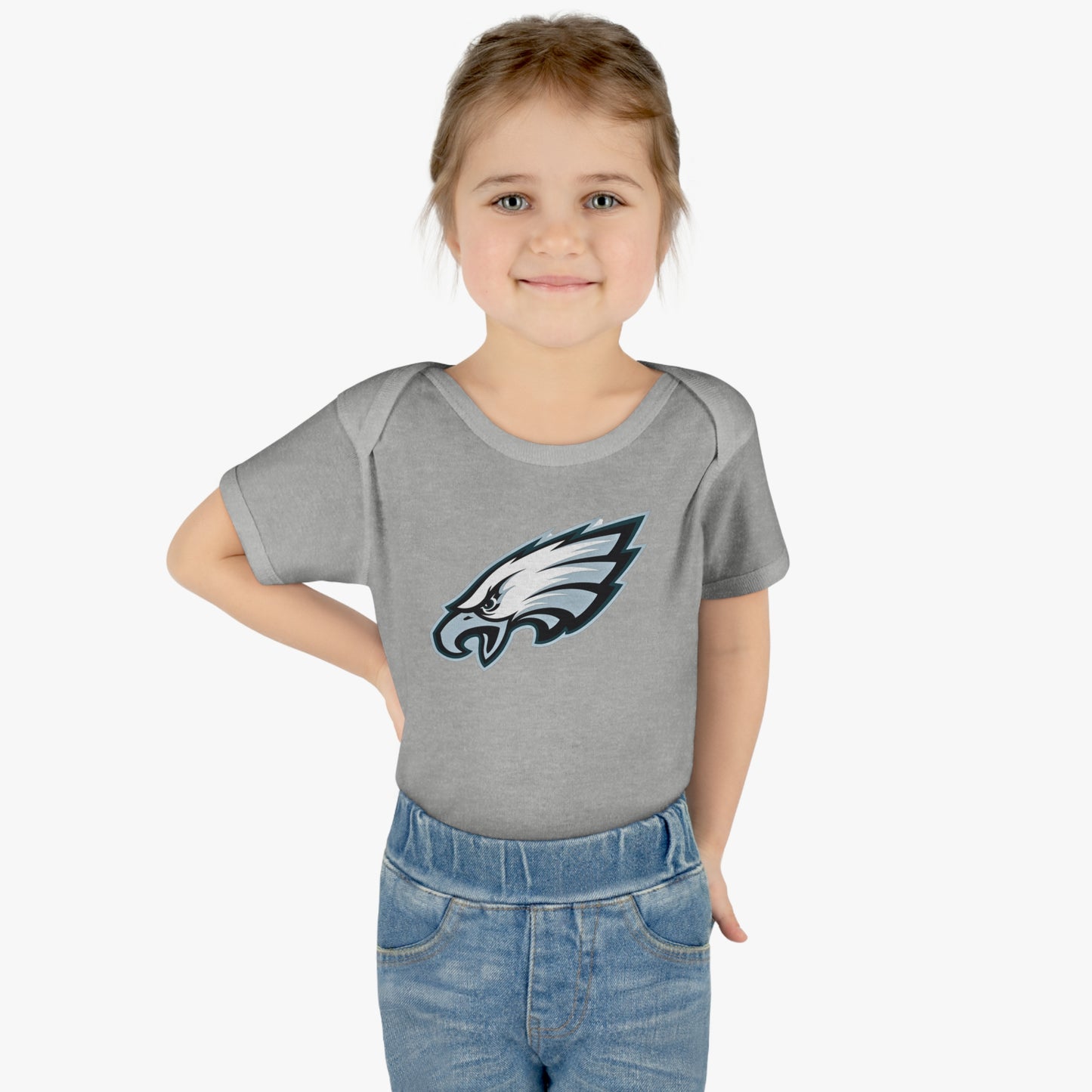 Infant Baby Rib Bodysuit Eagles Born A Fan Cutest New Fan Comfy Fit Super Soft Feel