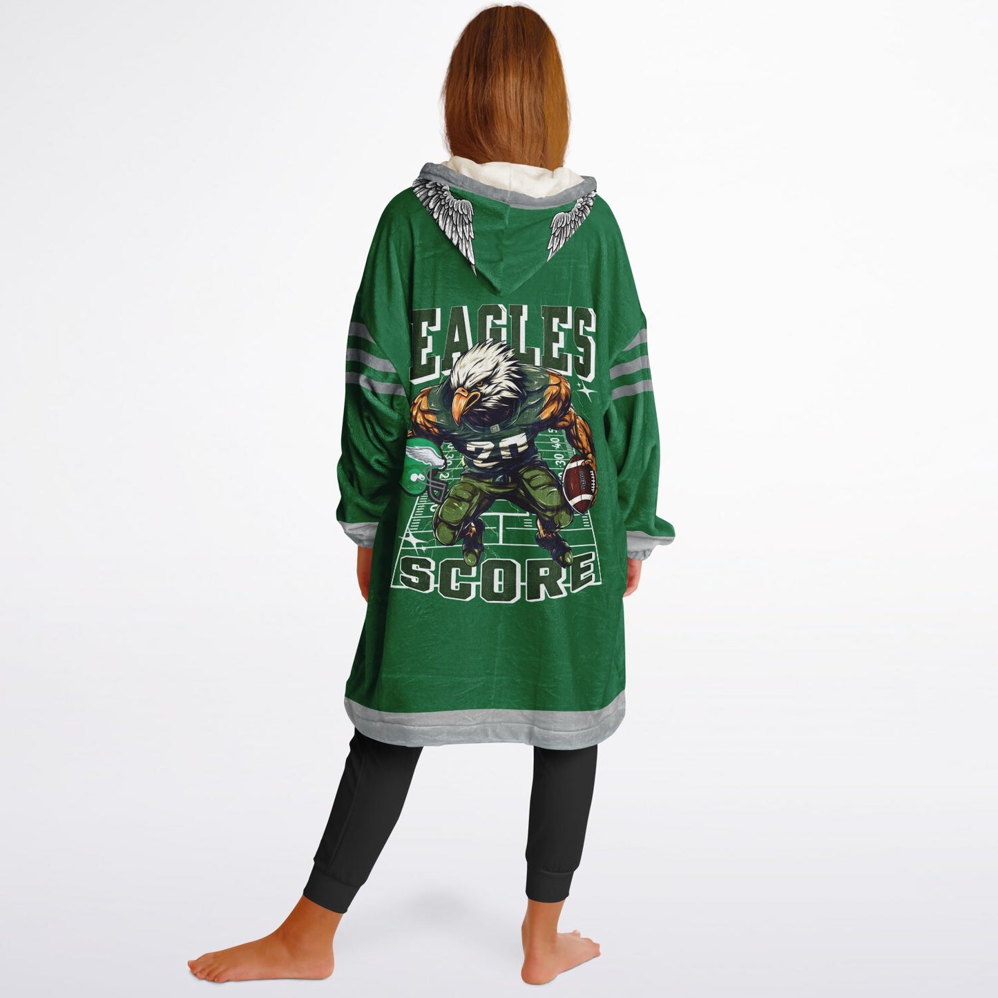 Youth Eagles Hoodie Blanket Youth Eagles Retro Kelly Green Cuddle Hoodie