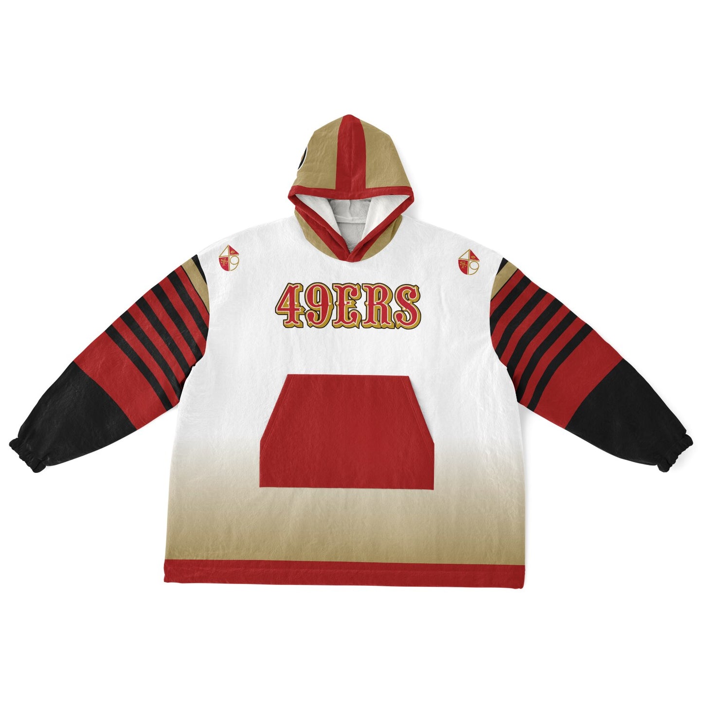 49ers White Gradient Cozy Oversize Cuddle Hoodie 49ers Cozy Hooded Blanket Gift