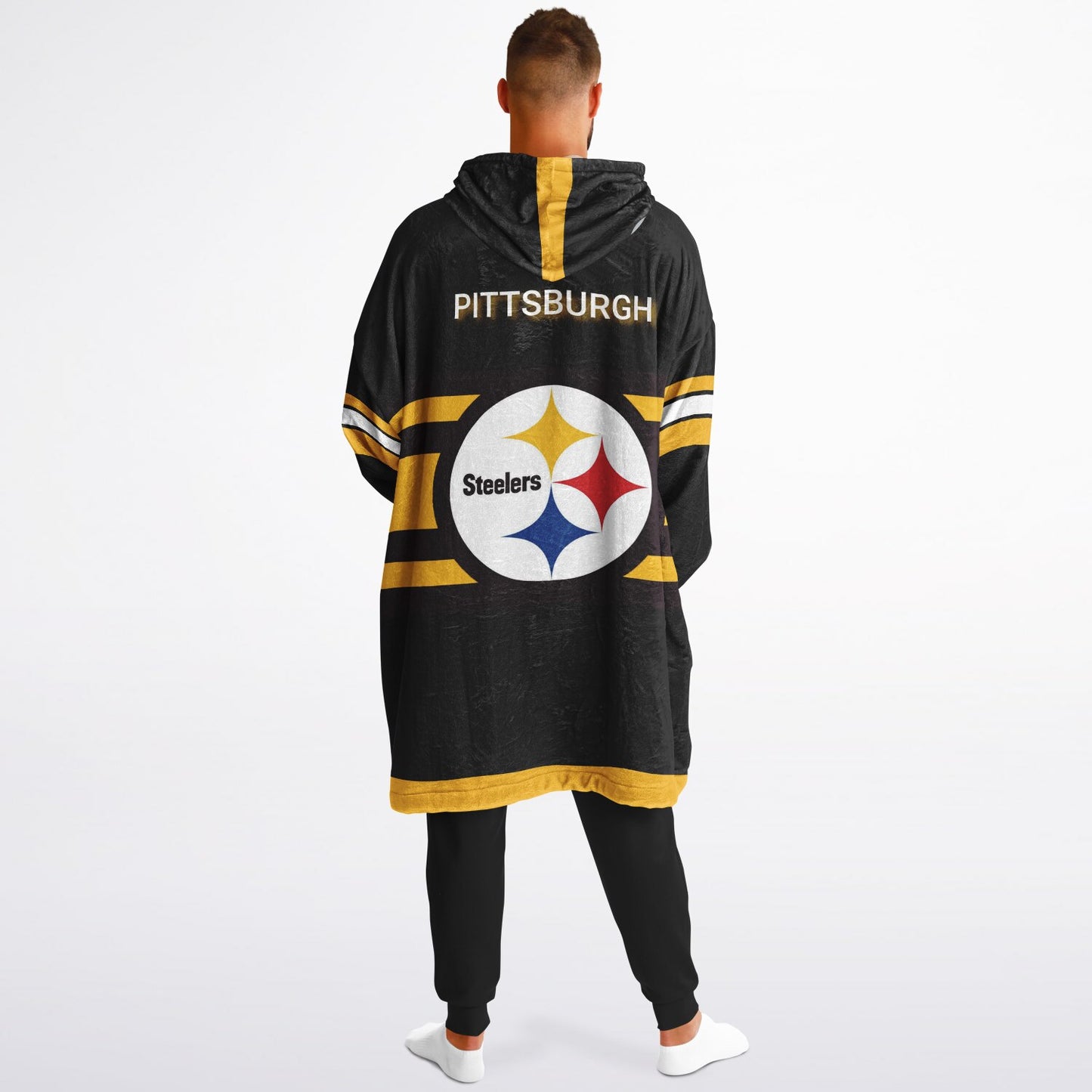 Steelers "PITTSBURGH" Oversize Cuddle Hoodie Yellow Pocket