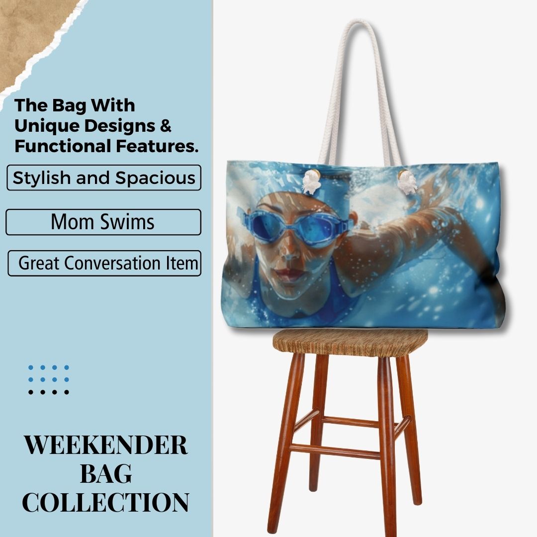 Swim Mom USA Weekender Bag Gift for Swimming Lovers USA Gift