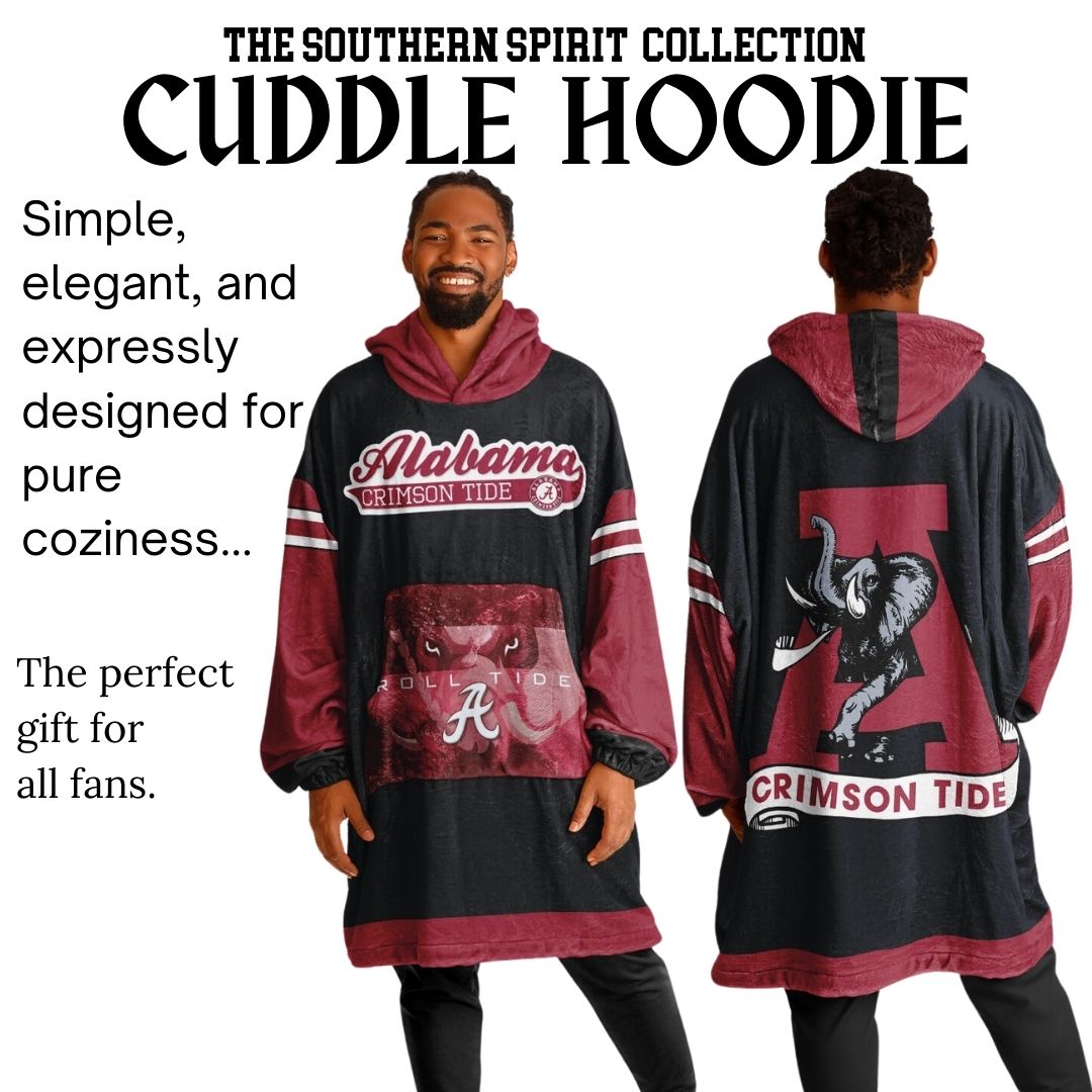 Alabama Crimson Tide Black Cuddle Hoodie Alabama "Big Al" Oversized Hoodie Gift for Fans
