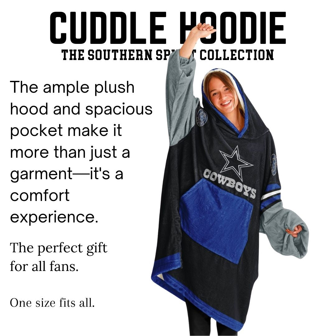 Dallas Cowboys "Dramatic Blitz" Black Football Cuddle Hoodie