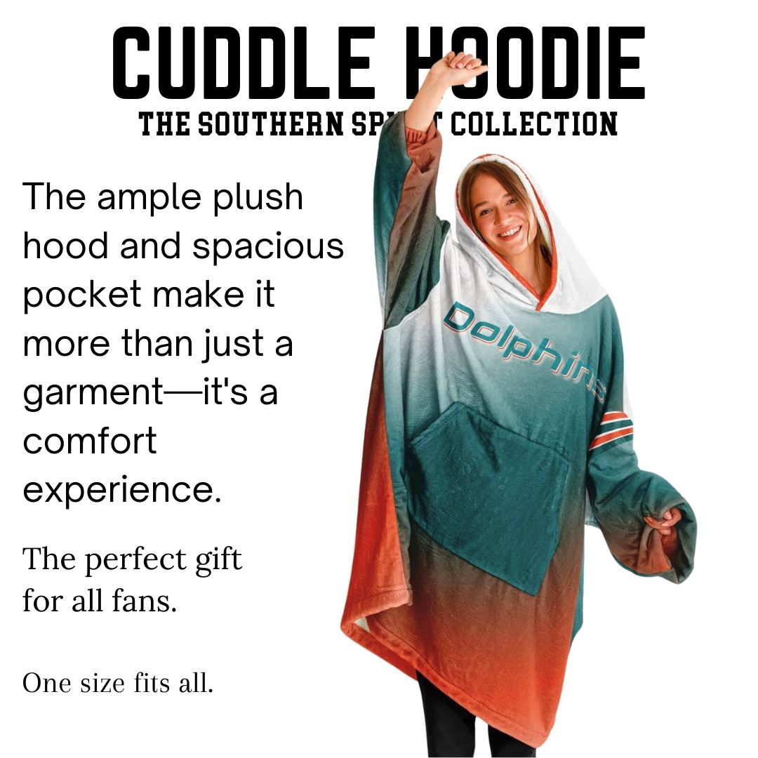 Miami Dolphins Sunshine Gradient Football Cuddle Hoodie