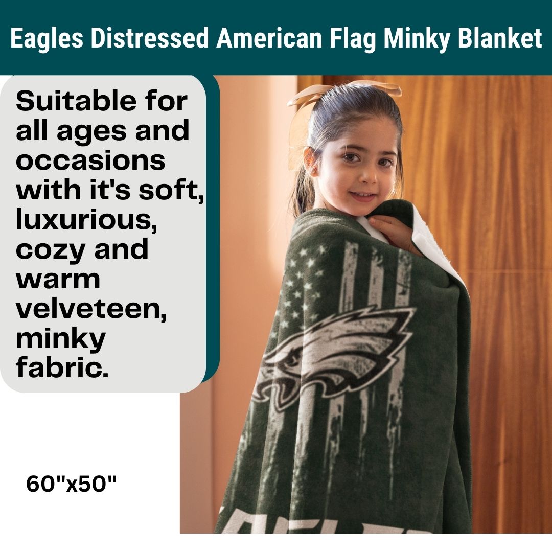 Eagles Blanket Distressed American Flag Soft Blanket Perfect Gift Idea Philly Football Throw Blanket to Watch Eagles Games Sports Home Decor