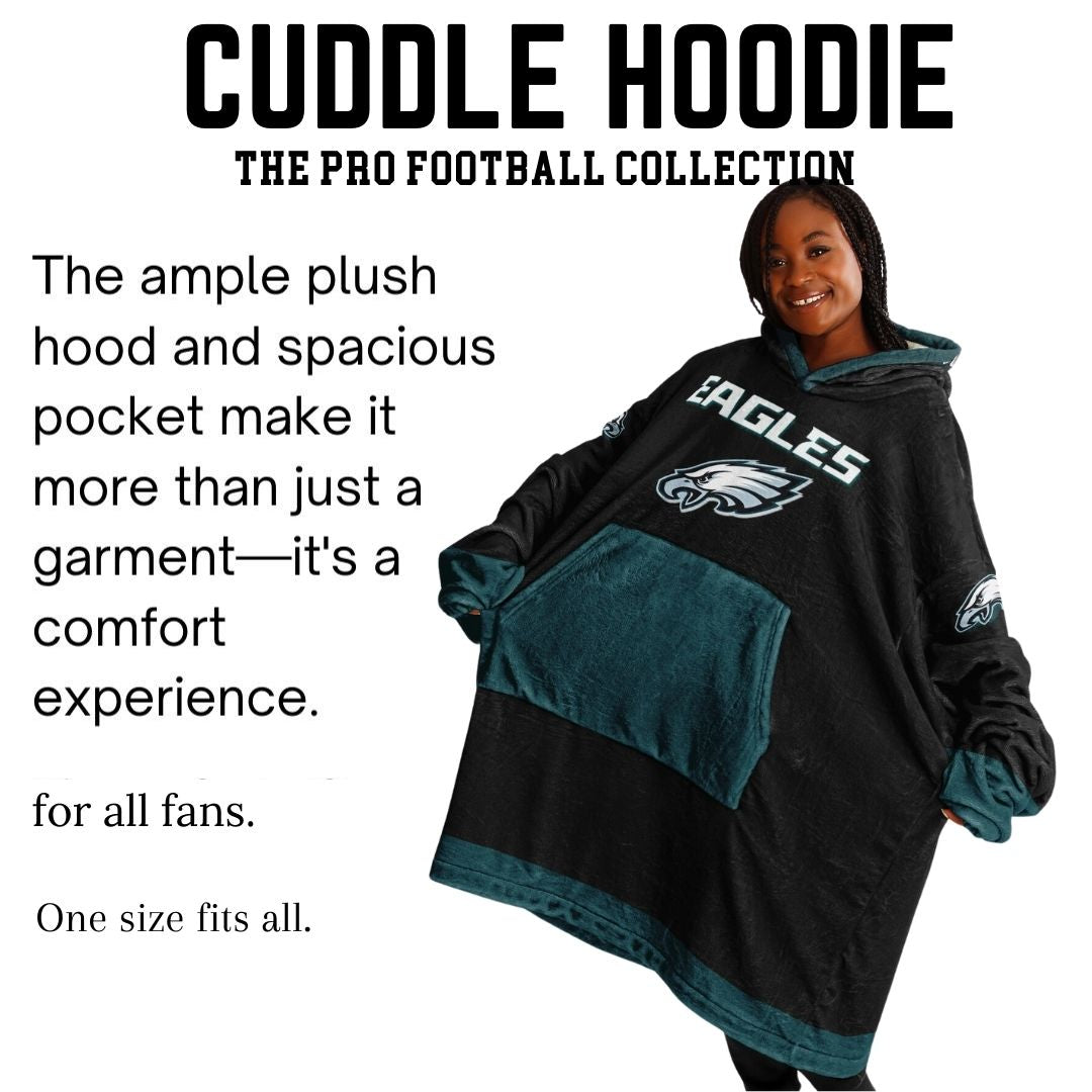 Eagles Military Black American Eagle "Fly Eagles Fly" Cuddle Hoodie Gift for Fans