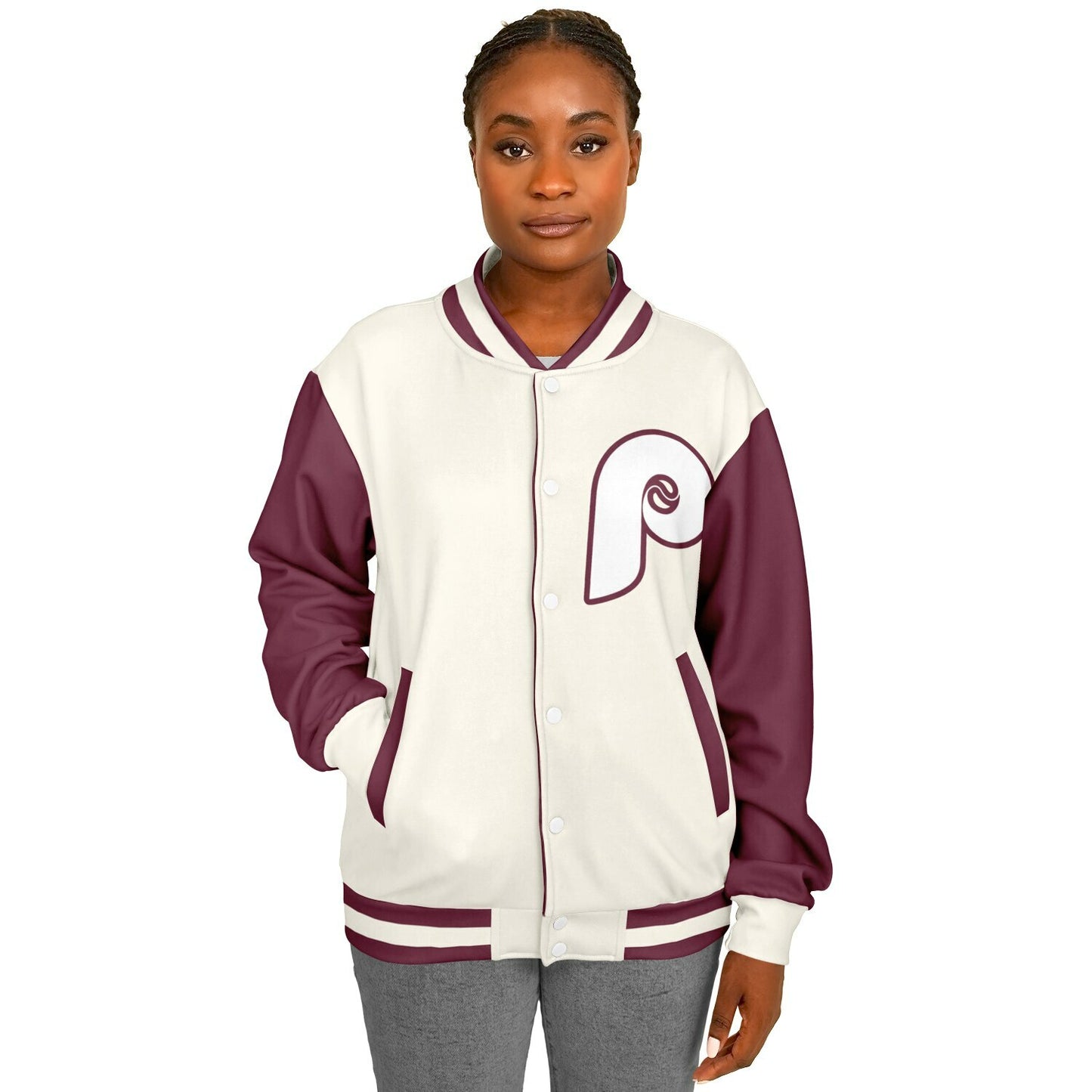 Philadelphia Phillies Cream Baseball Varsity Jacket