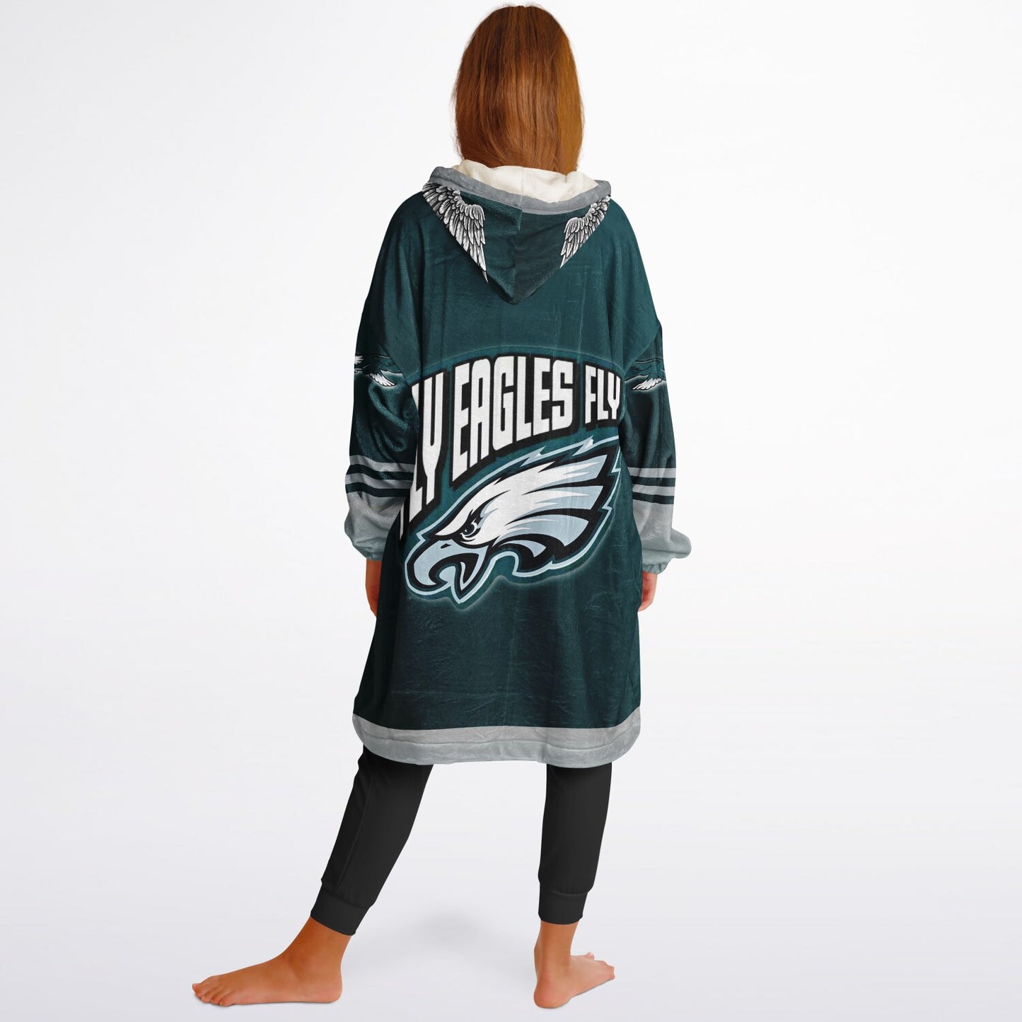 Youth Eagles Hoodie Blanket Green Pocket Youth Eagles Green & Black Marble Cuddle Hoodie