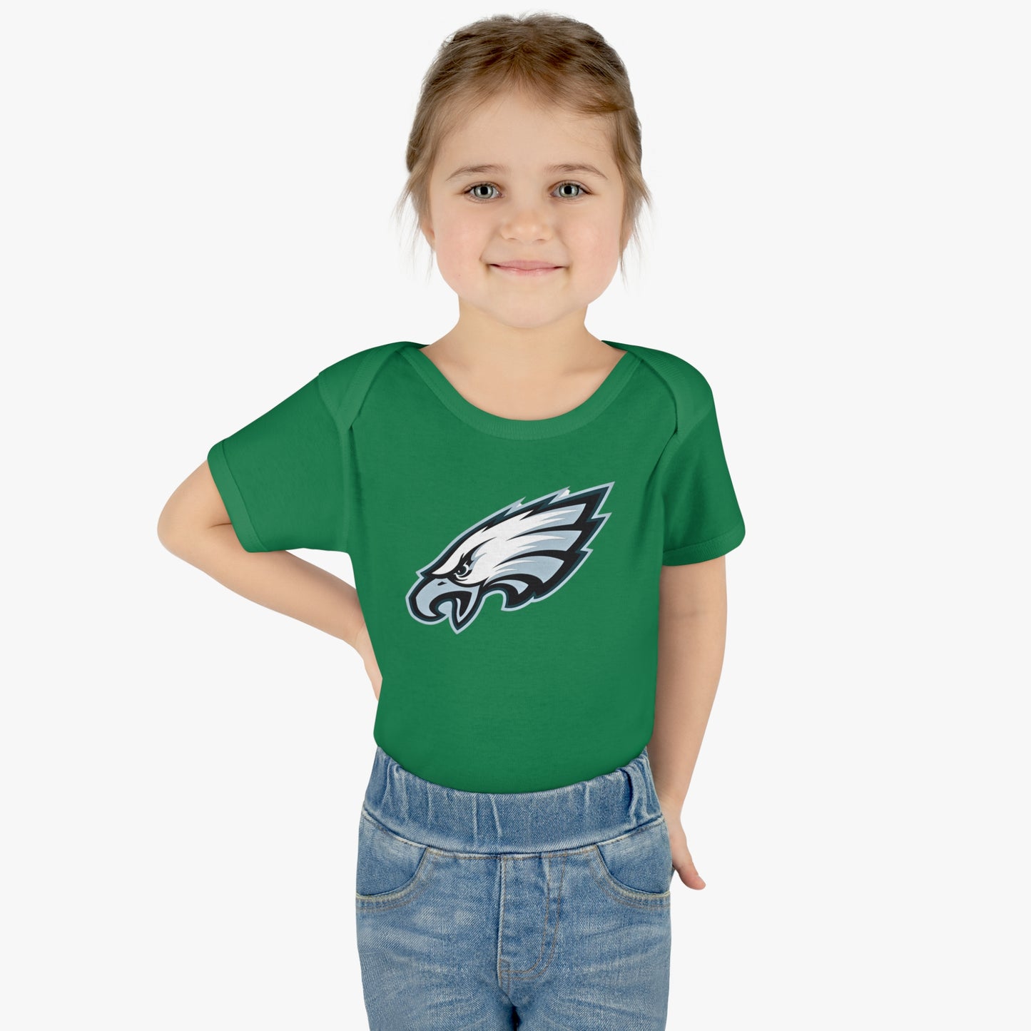 Infant Baby Rib Bodysuit Eagles Born A Fan Cutest New Fan Comfy Fit Super Soft Feel