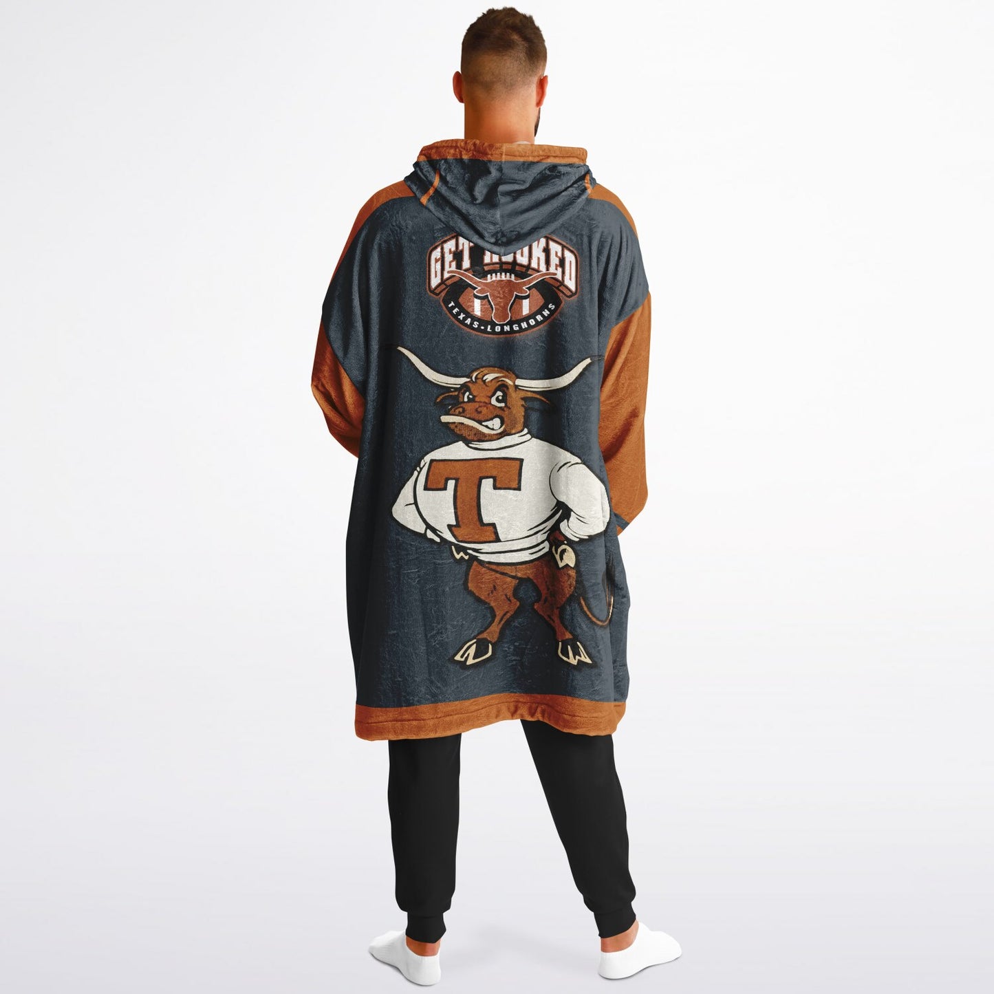 Texas Grey & Burnt Orange Cuddle Hoodie "Hook-em Horns" Gift for Texas Fans & Alumni