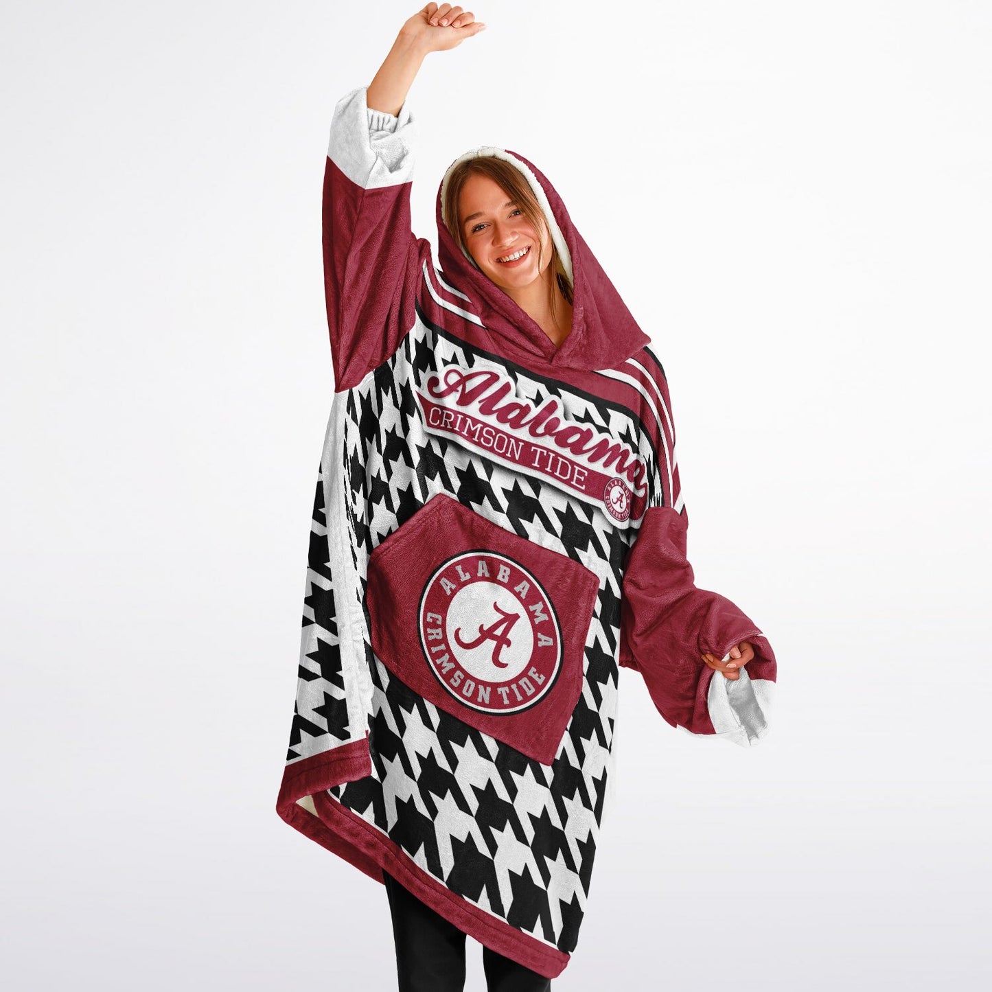 Alabama Crimson Tide Houndstooth Cuddle Hoodie Best Gift for Alabama Alumni and Fans