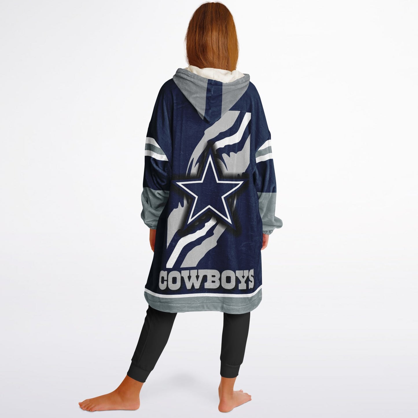 Youth Dallas Cowboys Blue Star Oversize Cuddle Hoodie Young Fan Gift From Fan