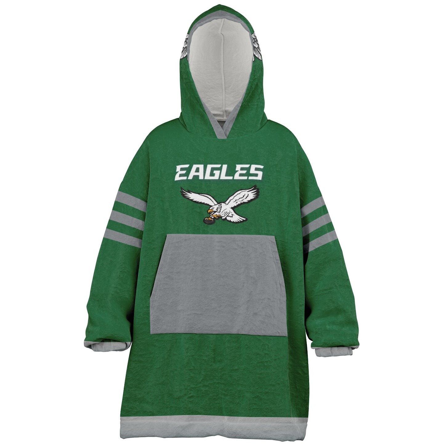 Youth Eagles Hoodie Blanket Youth Eagles Retro Kelly Green Cuddle Hoodie