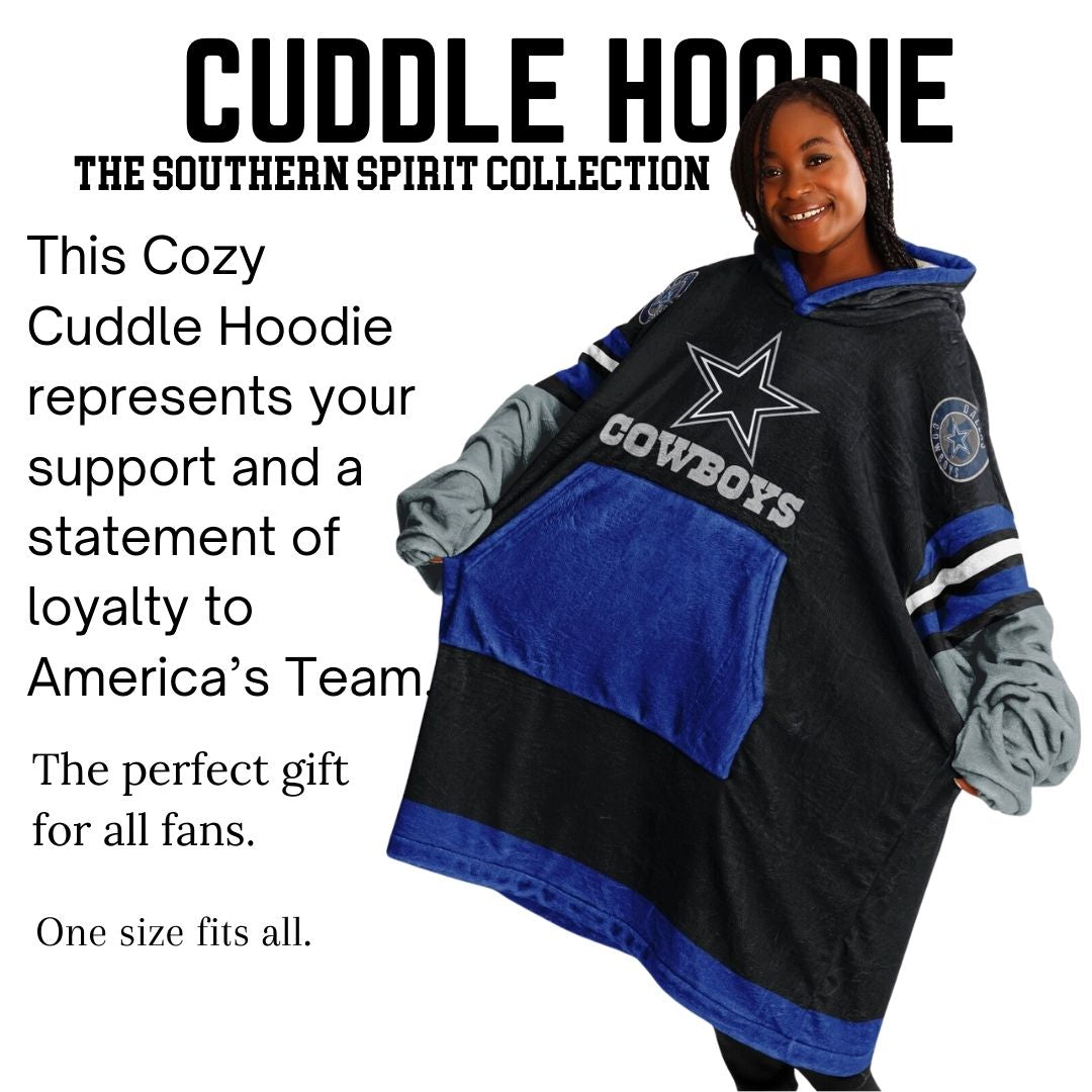 Dallas Cowboys "Dramatic Blitz" Black Football Cuddle Hoodie