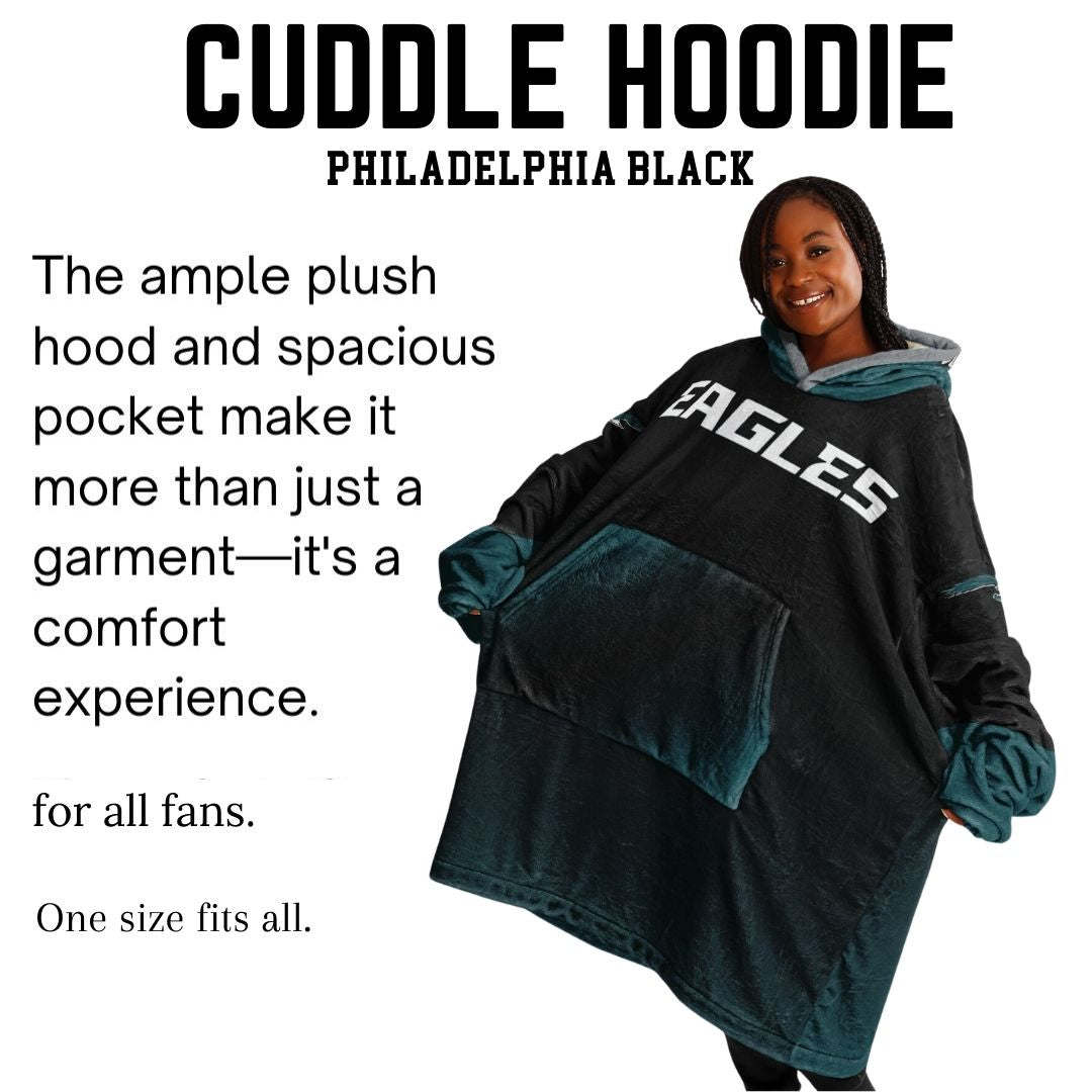 Super Bowl Champs Eagles Black Eagles SB Champions Oversize Hooded Blanket Gift for Fans