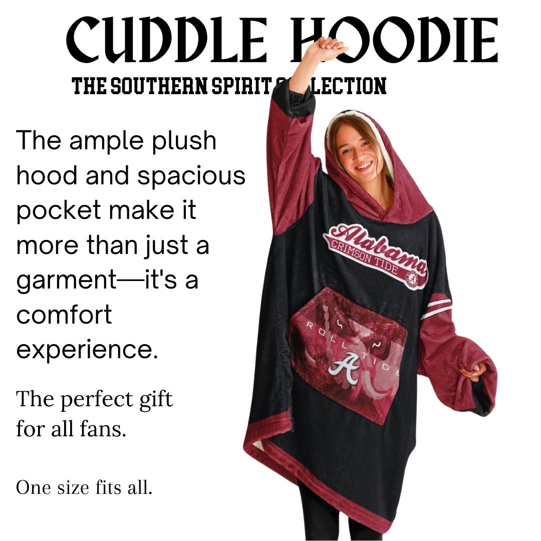 Alabama Crimson Tide Black Cuddle Hoodie Alabama "Big Al" Oversized Hoodie Gift for Fans