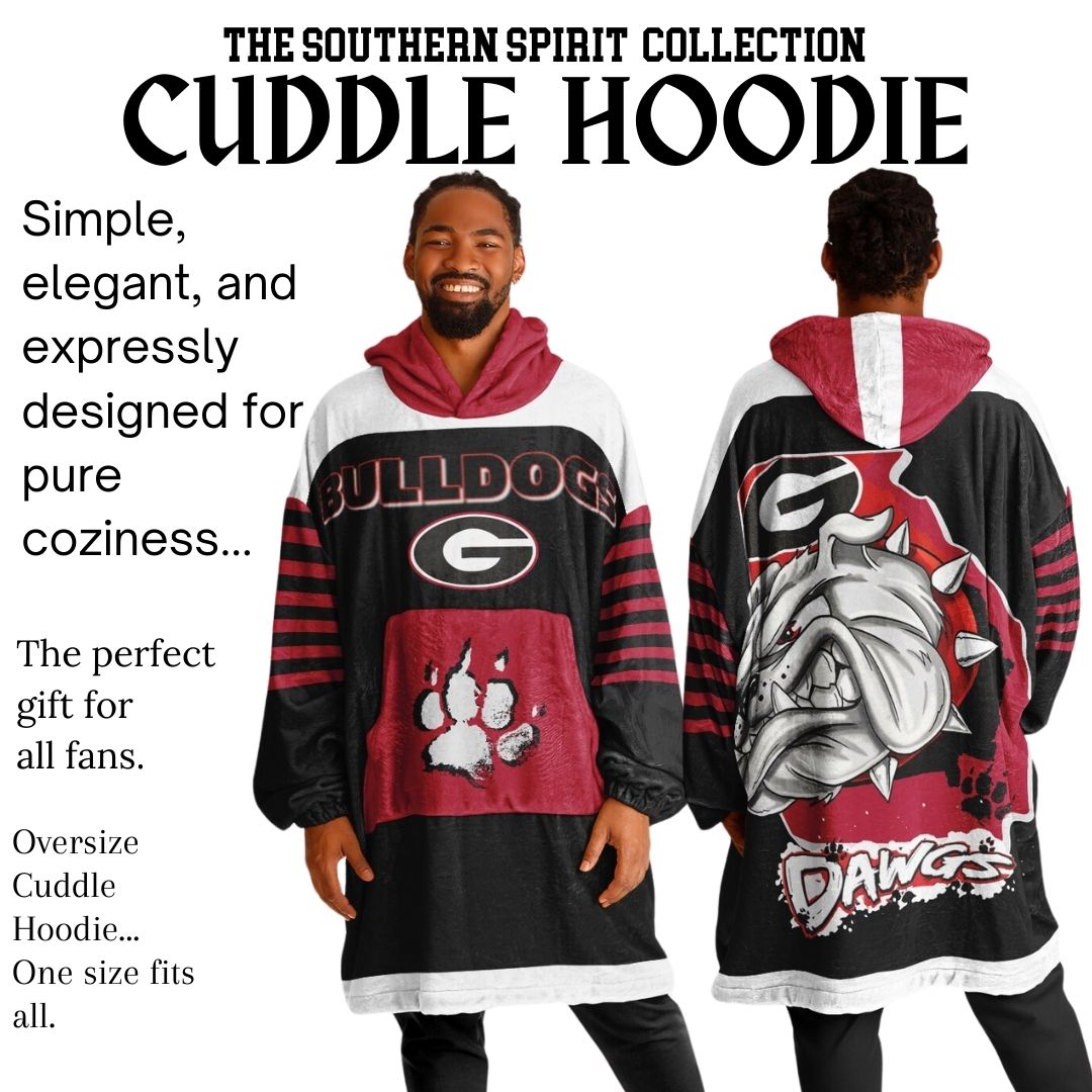 Georgia State Dawg Black with White Bulldogs Cozy Cuddle Hoodie