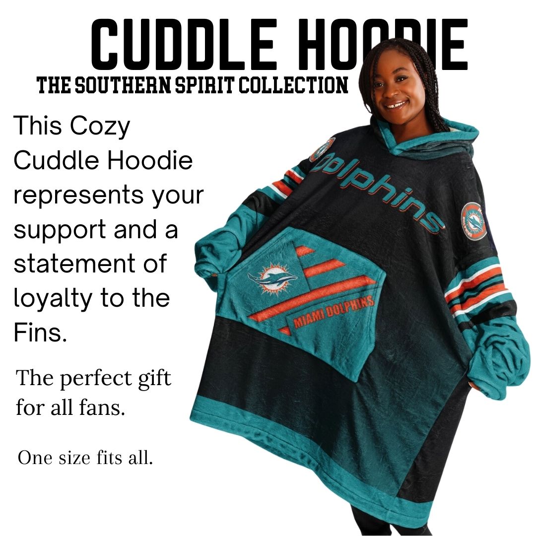 Miami Dolphins "Dramatic Blitz" Black Football Cuddle Hoodie