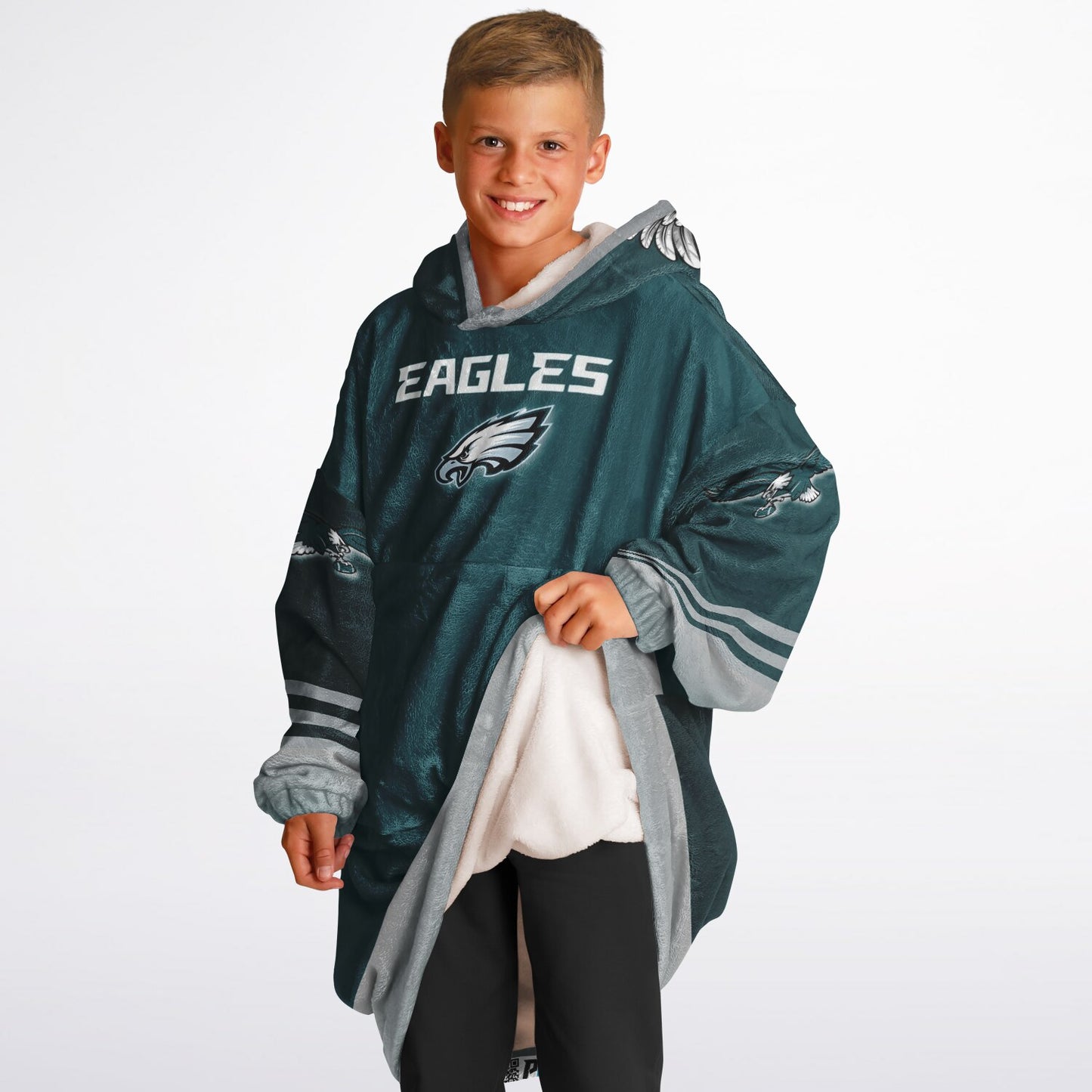 Youth Eagles Hoodie Blanket Green Pocket Youth Eagles Green & Black Marble Cuddle Hoodie