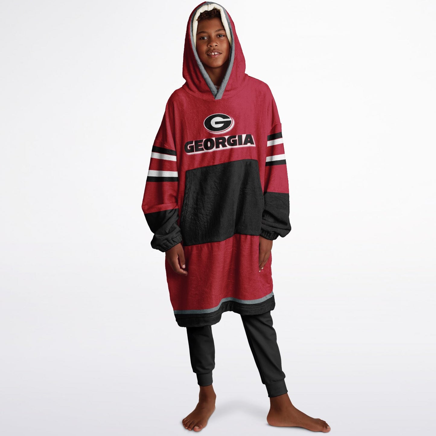 Youth Georgia Bulldogs Red Oversize Cuddle Hoodie Young Fan Gift From Alumni
